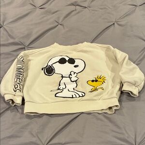 Peanuts Unisex Cream Sweatshirt with Snoopy and Woodstock Sz 18-24 mos.